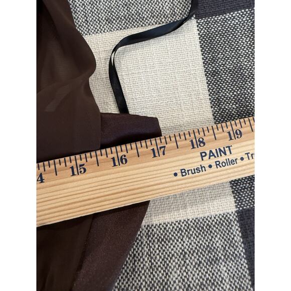 VNTG Betsey And Adam Sheer Halter Chocolate Brown Gown Size 16 - Picture 13 of 13